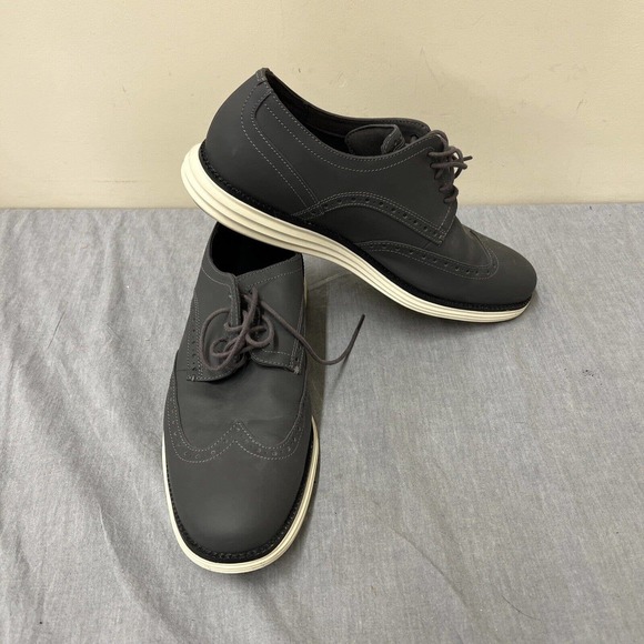 Cole Haan OriginalGrand Shortwing Gray Wingtip Oxford Dress Shoes C30025 Sz 10.5
